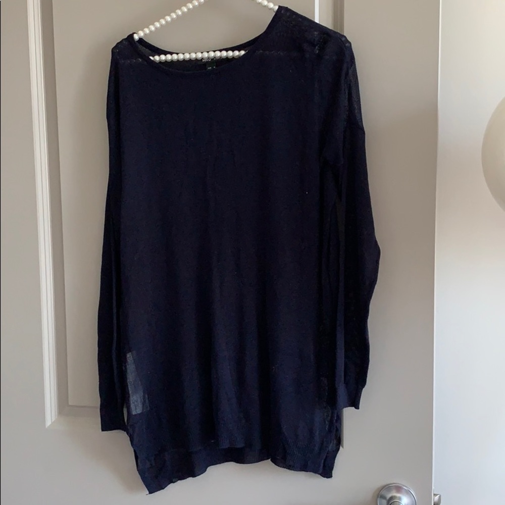 Mango navy sheer sweater